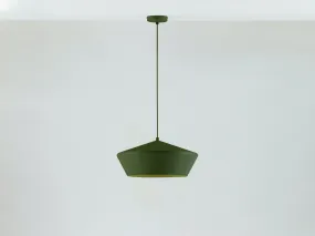 Olive green wide metal diner pendant