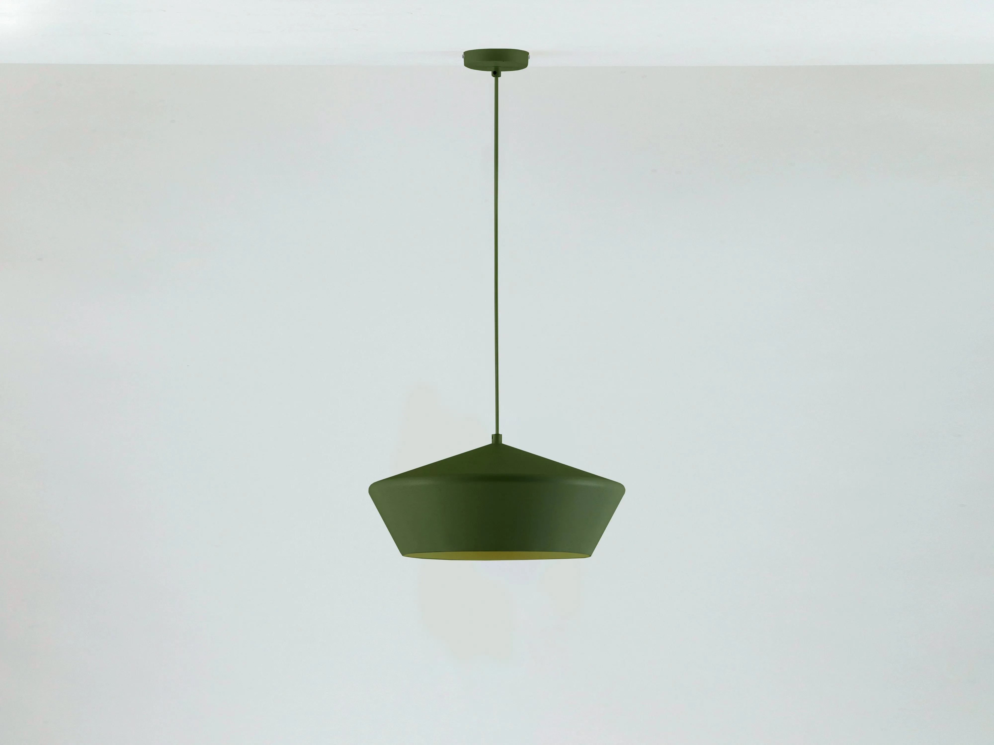 Olive green wide metal diner pendant