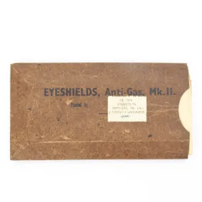 Original British WWII Anti-Gas Eye Shields in Original Packaging