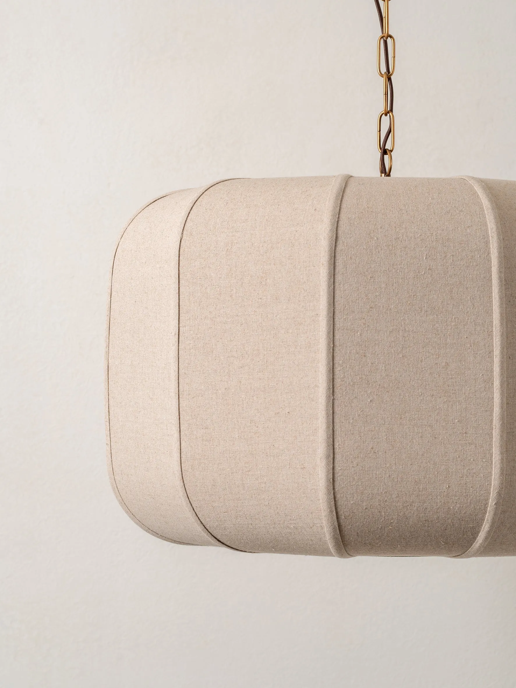 Ottino - aged brass and linen pendant