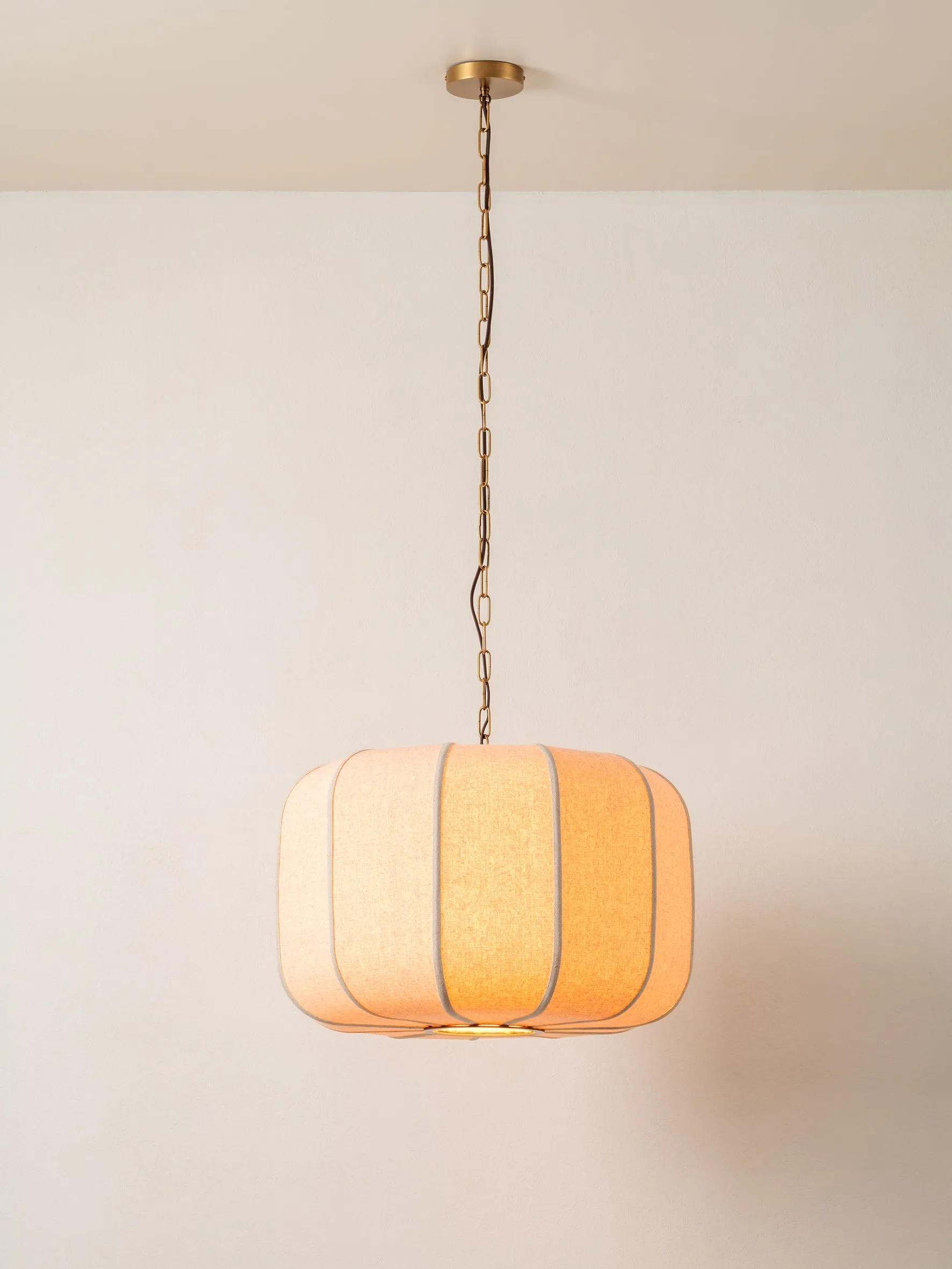 Ottino - aged brass and linen pendant