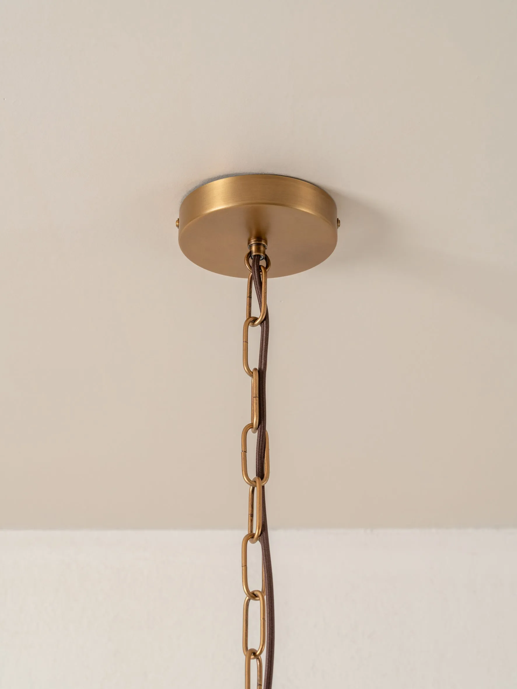 Ottino - aged brass and linen pendant