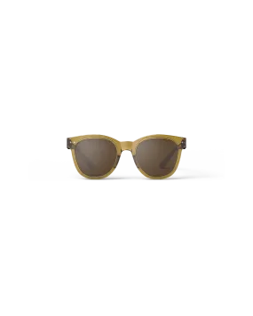 Oversized Golden Green Trapeze Sunglasses