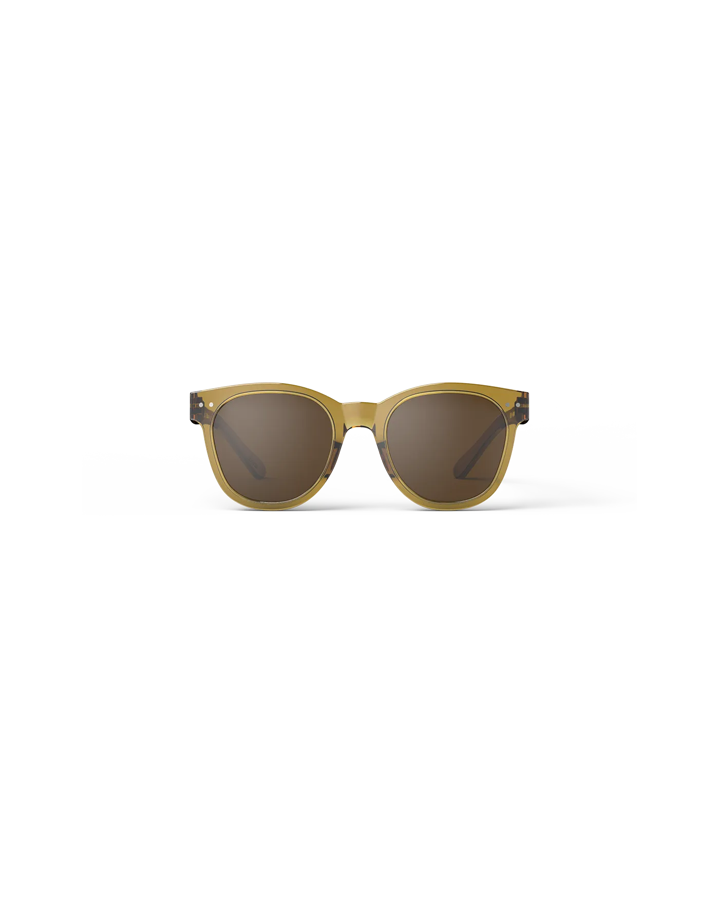 Oversized Golden Green Trapeze Sunglasses