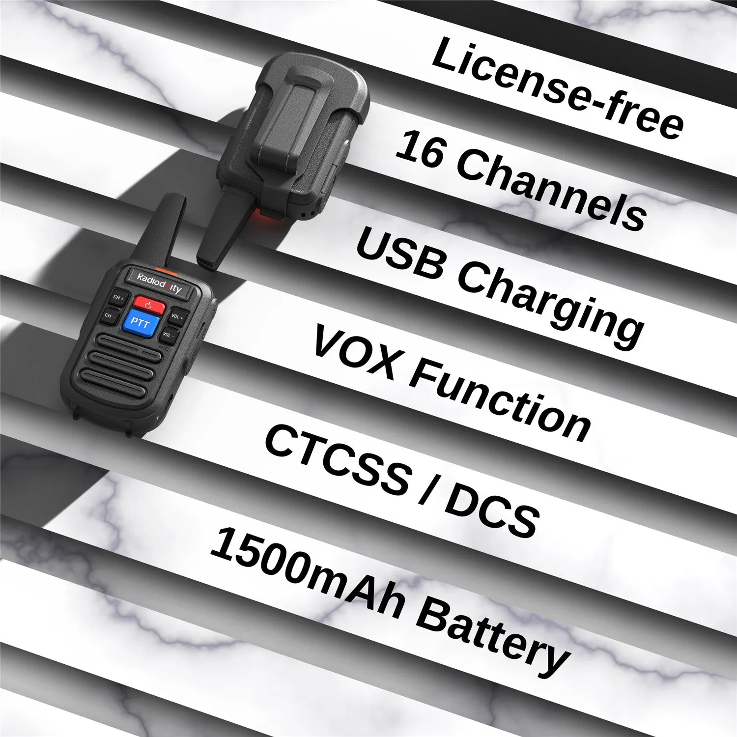 Radioddity PR-T5 [2 Packs]  | PMR 446 License-free | USB Charging | VOX [DISCONTINUED]