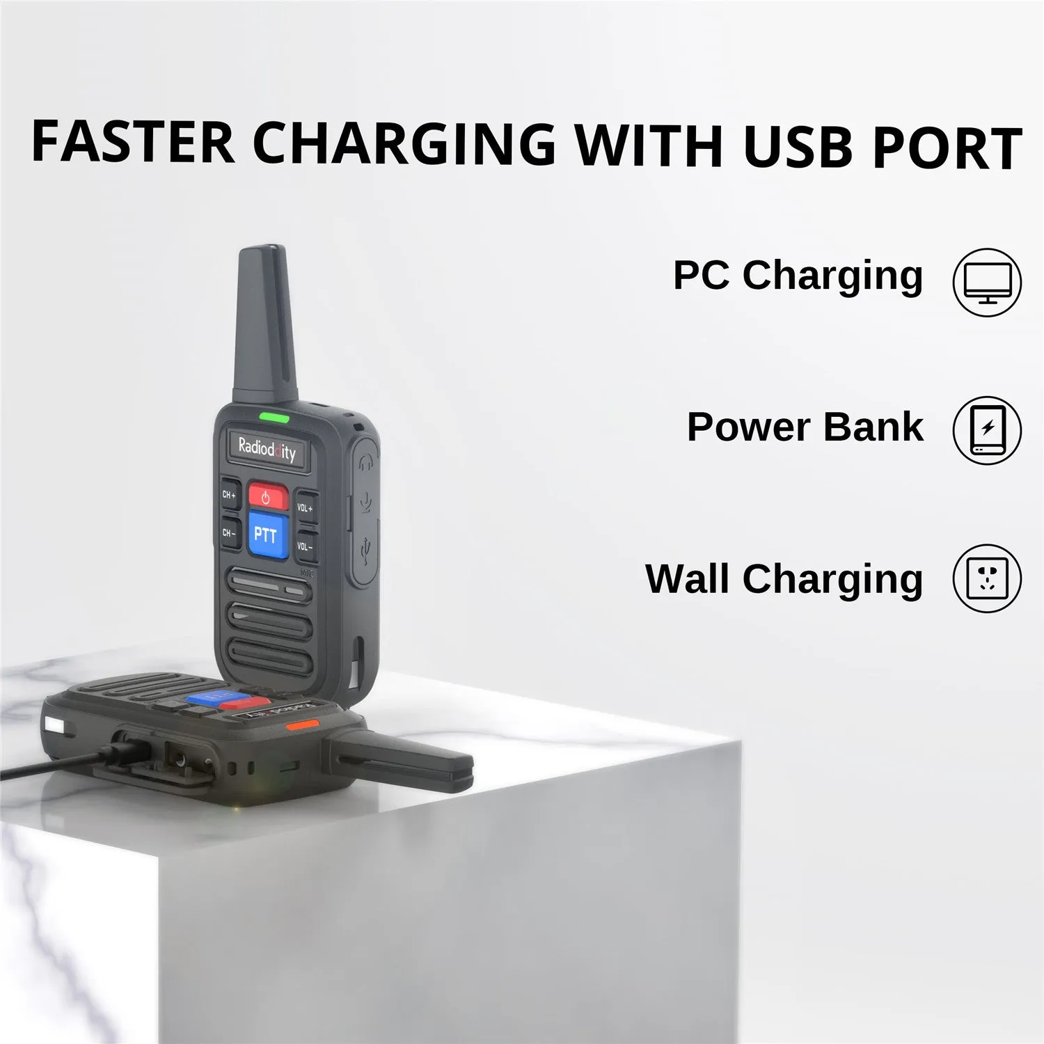 Radioddity PR-T5 [2 Packs]  | PMR 446 License-free | USB Charging | VOX [DISCONTINUED]