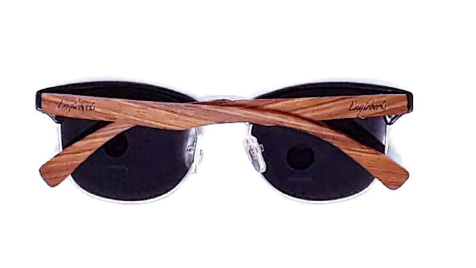 Real Walnut Wood Club Style Sunglasses With Bamboo Case, Polarized-Walnut Wood Sunglasses