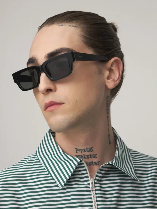 Retrosuperfuture   Roma Black squared acetate sunglasses 