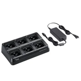 Six Bay Desktop Charger, BC214 for iCOM F3400/F4400, F7010/F7020 Series Radios