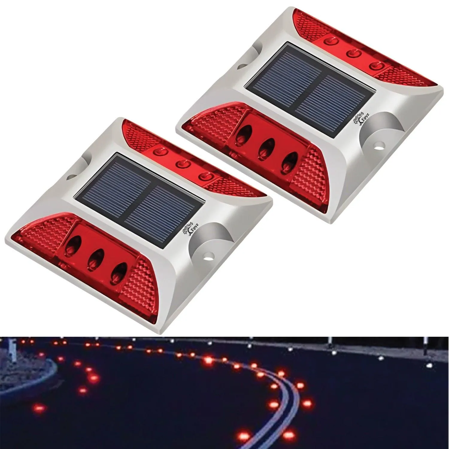 Solar Road Stud Red Light