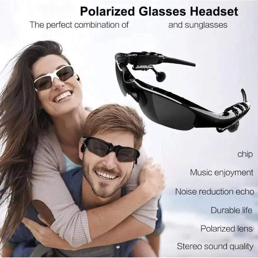 Stereo Earphones Wireless Headset with Mic Glasses Sunglasses for Driving Cycling Sports Noise Reduction Headphones