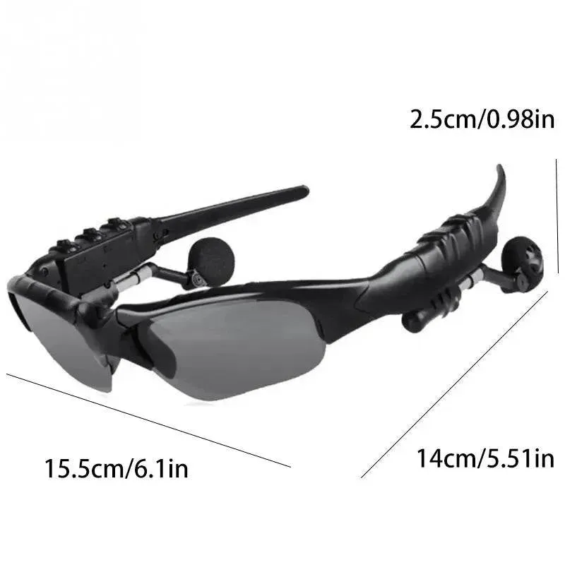 Stereo Earphones Wireless Headset with Mic Glasses Sunglasses for Driving Cycling Sports Noise Reduction Headphones