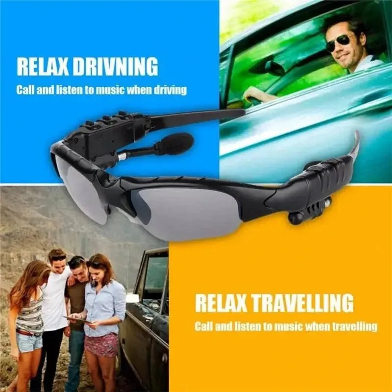 Stereo Earphones Wireless Headset with Mic Glasses Sunglasses for Driving Cycling Sports Noise Reduction Headphones