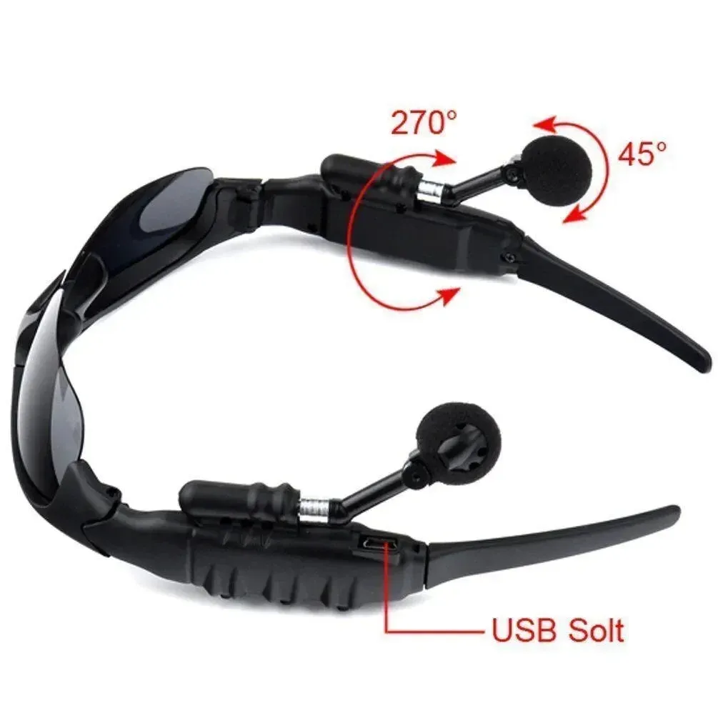 Stereo Earphones Wireless Headset with Mic Glasses Sunglasses for Driving Cycling Sports Noise Reduction Headphones