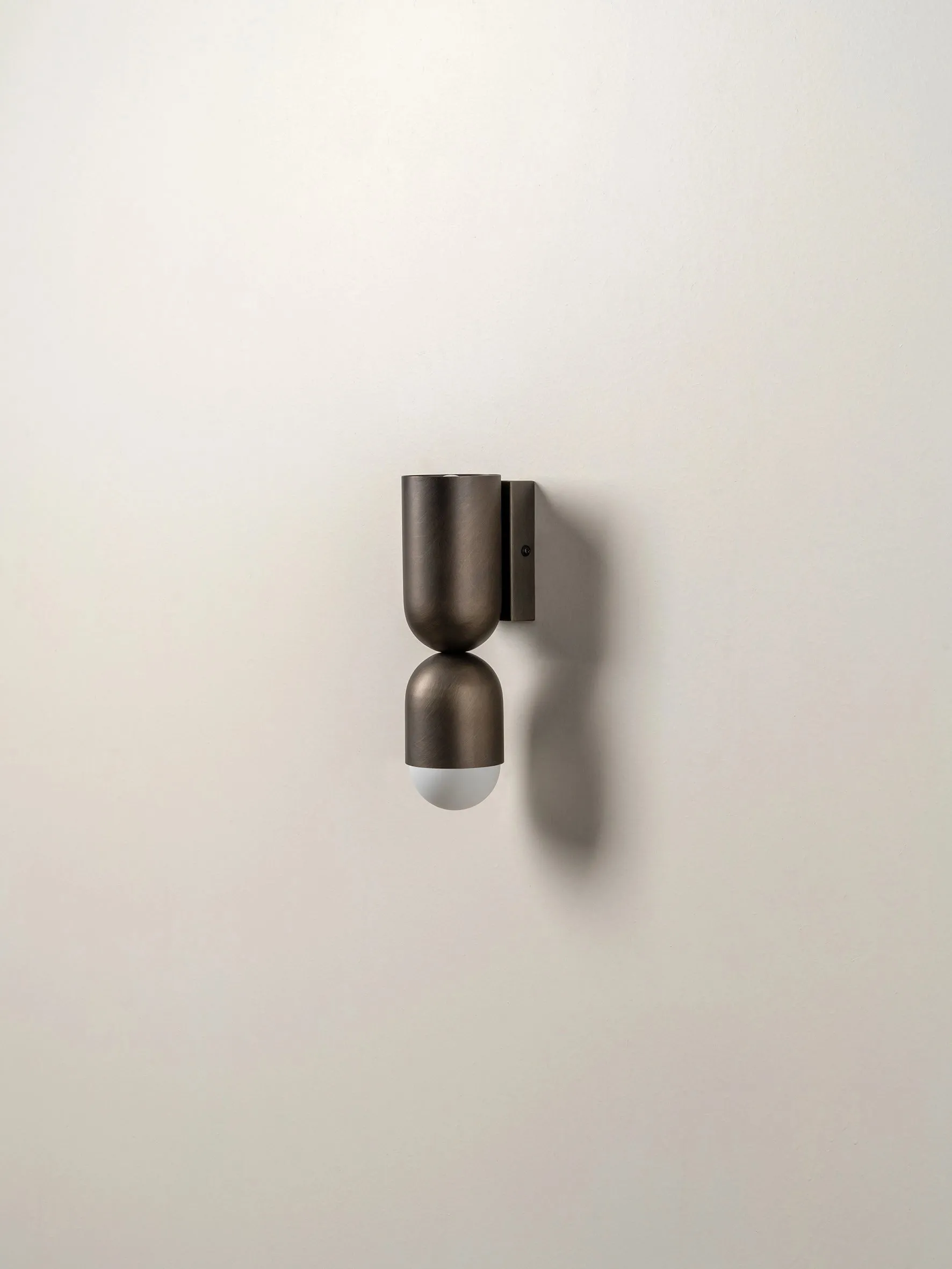 Tuba - 2 light bronze and opal wall light