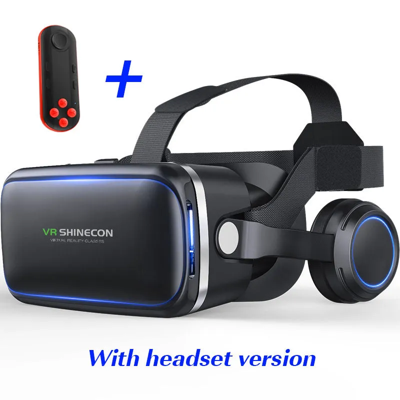 VR Shinecon 6.0 3D glasses Virtual Reality goggles google Cardboard VR BOX 2.0 VR headset with headphones gampad For smartphone