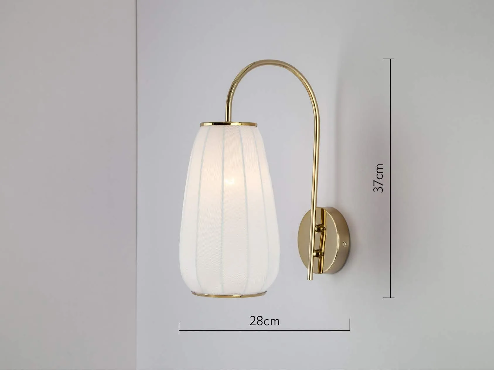 White soft fabric wall light