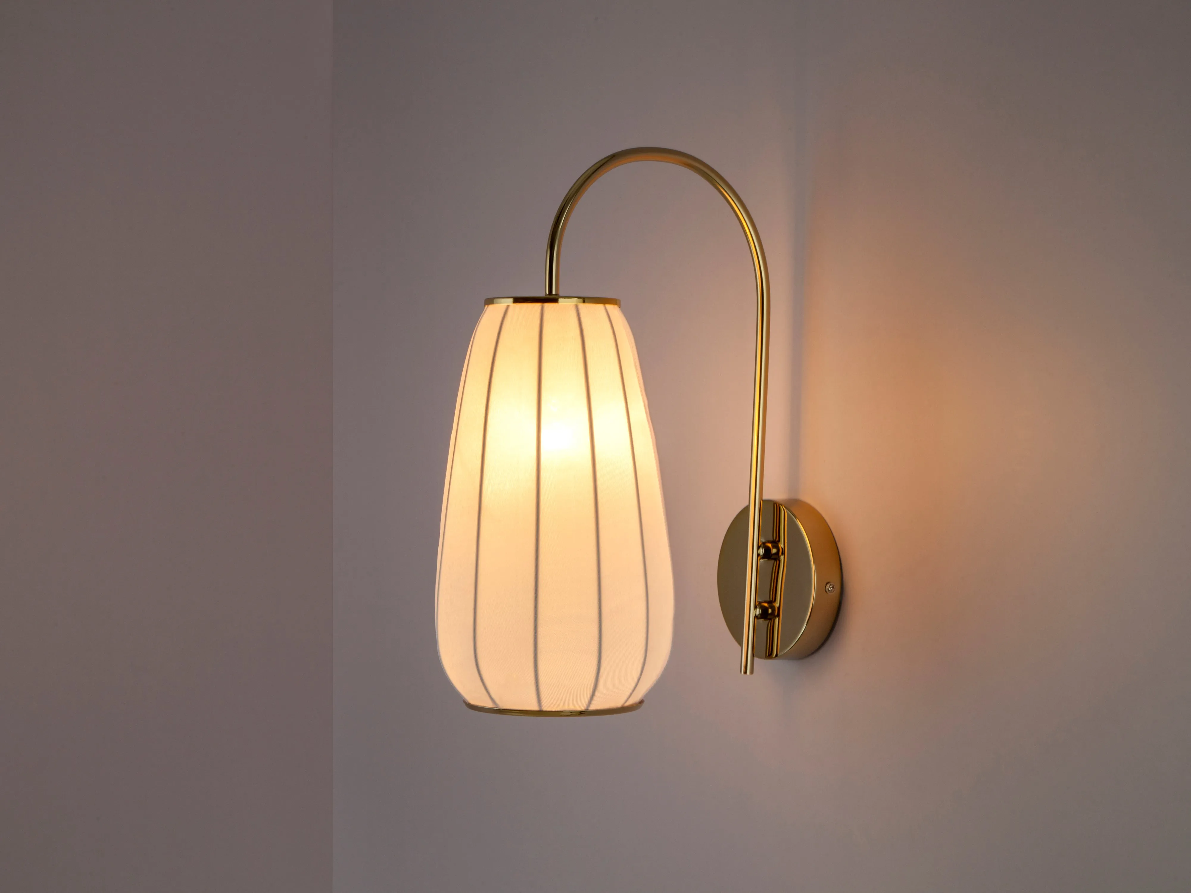 White soft fabric wall light