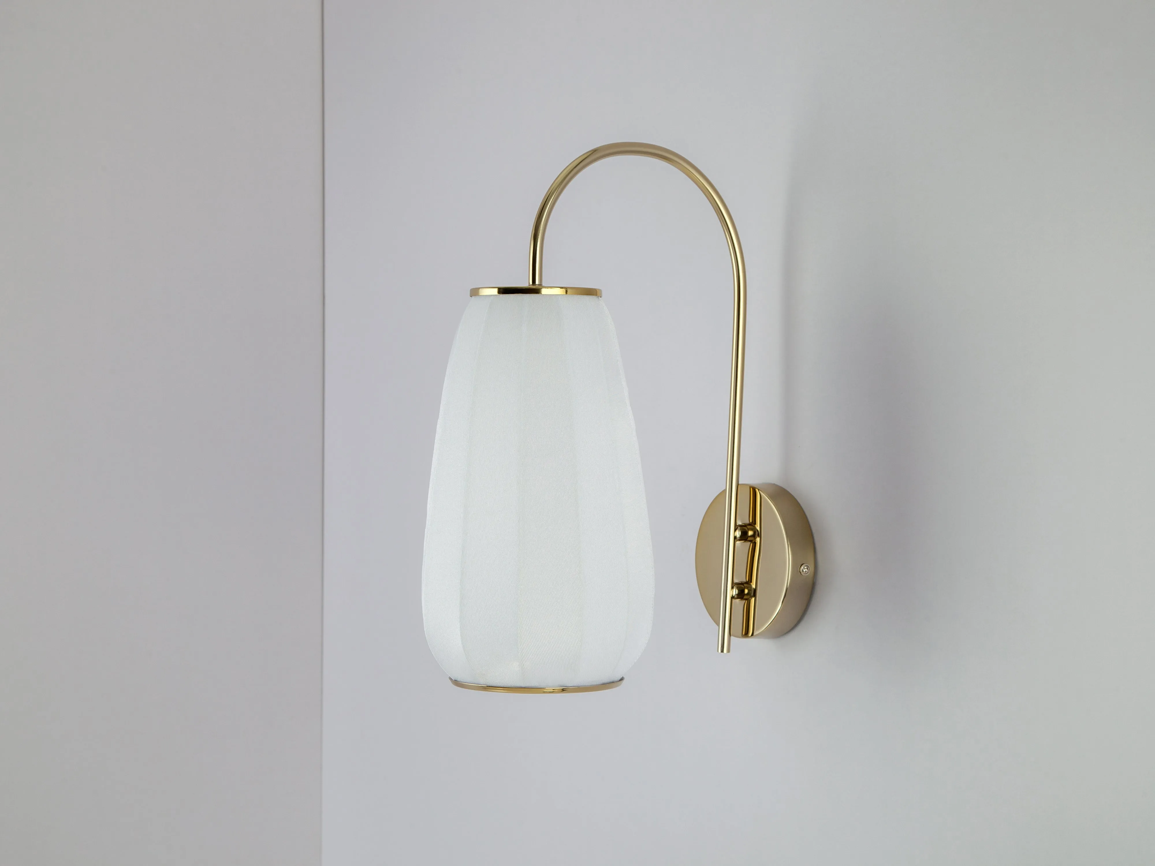 White soft fabric wall light